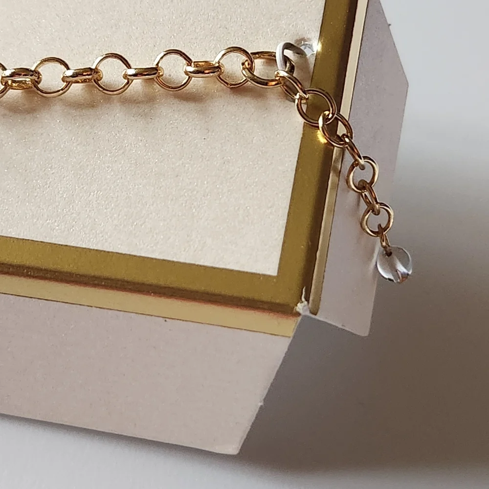 Anne Klein Bracelet Gold Tone Stones New